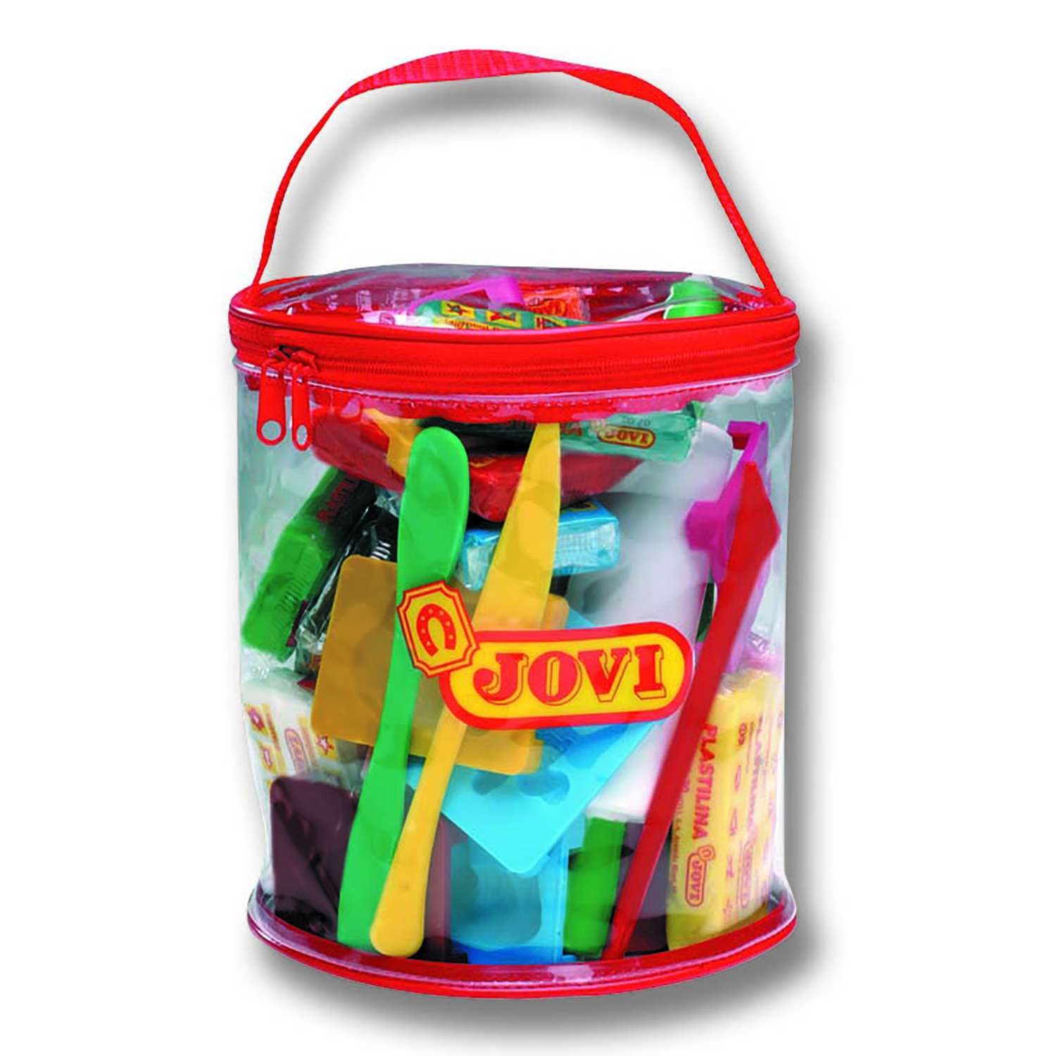 Набор Jovi для лепки пластилин 12 цв 12 форм 3 стека скалка в контейнере - фото 6