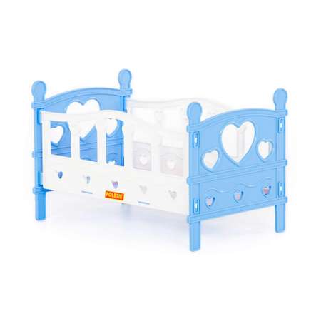 Кроватка для куклы Полесье сборная 5 элементов голубой