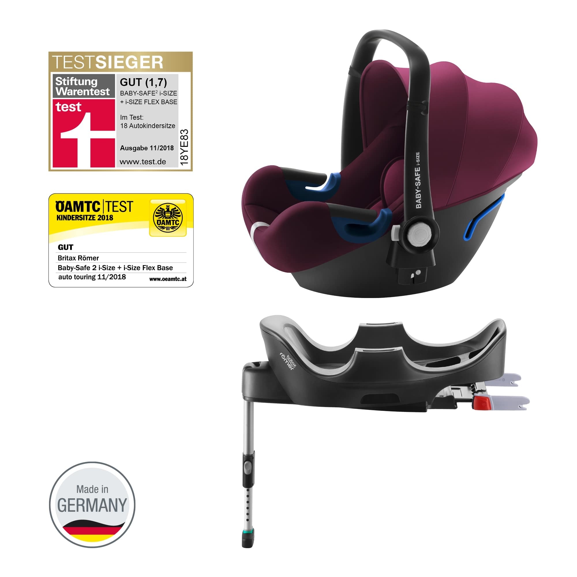 Автокресло Britax Roemer Baby-Safe2 i-Size Bundle Burgundy Red - фото 14