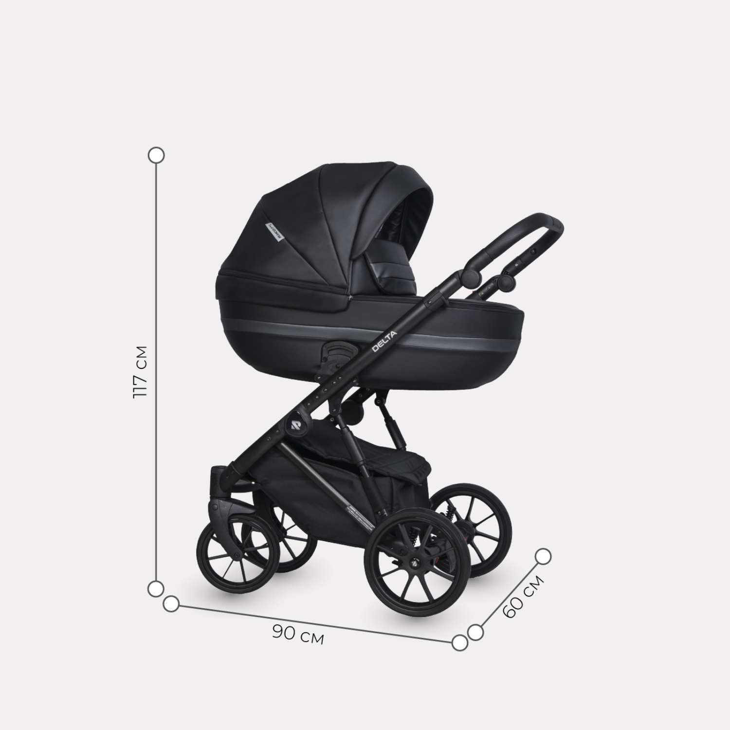 Коляска 3в1 Riko Basic Delta Ecco 15 Black Черный - фото 2