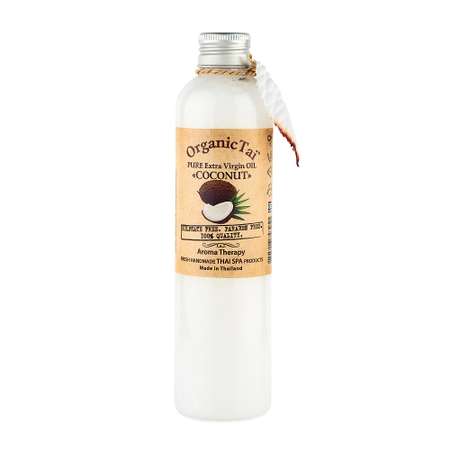Массажное масло OrganicTai кокосовое чистое базовое холодного отжима 260 мл