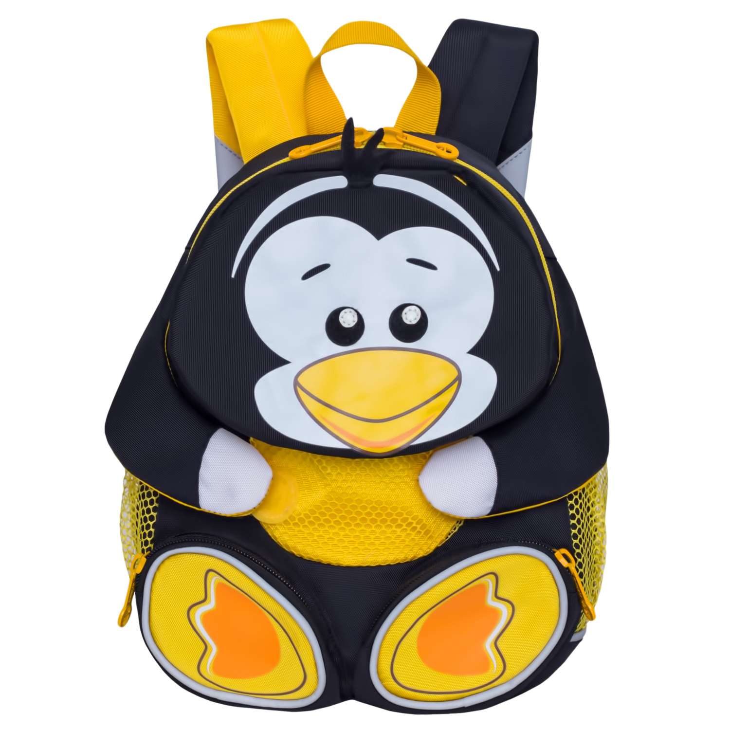 Рюкзак детский Grizzly Пингвин Черный-Желтый - фото 1