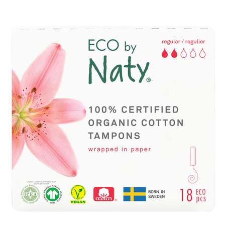 Тампоны Naty regular 18 шт 2 капли