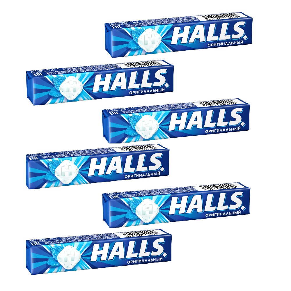 Карамель леденцовая HALLS оригинальный со вкусом ментола и эвкалипта 6 шт по 25 г - фото 1