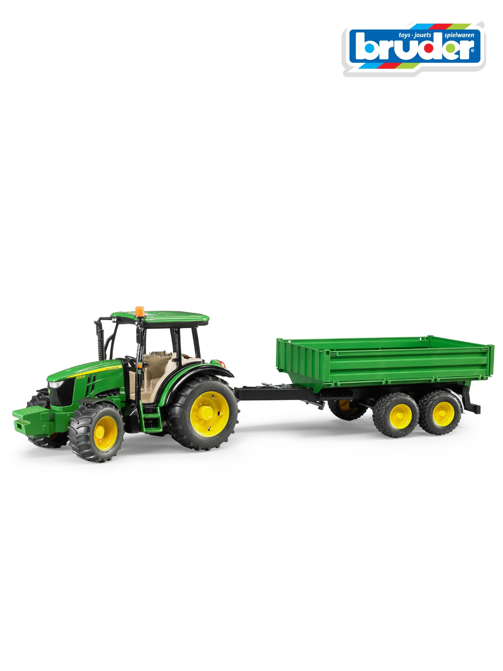 Игрушка BRUDER Трактор John Deere 5115M с прицепом