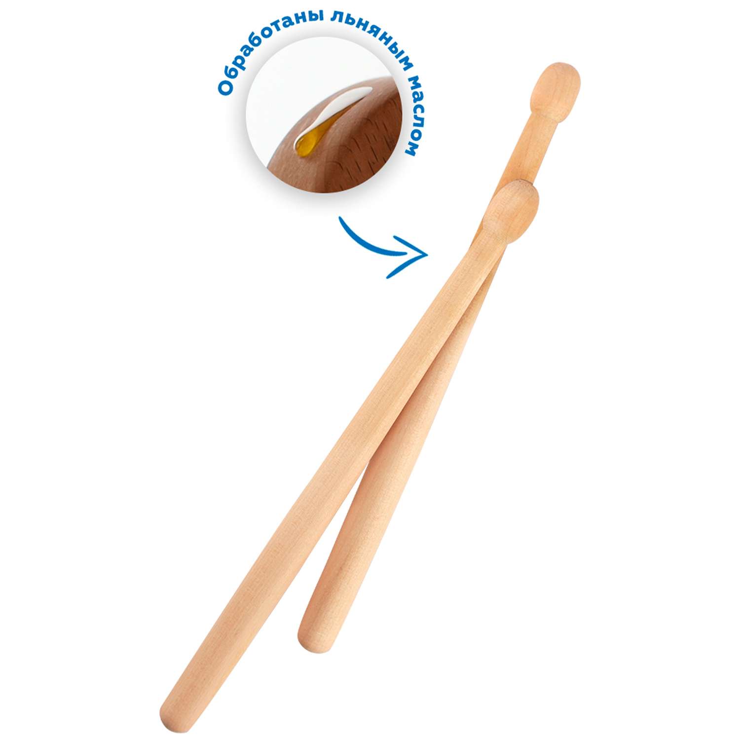 Музыкальный инструмент детский Мега Тойс деревянный барабан игрушка Львёнок - фото 3