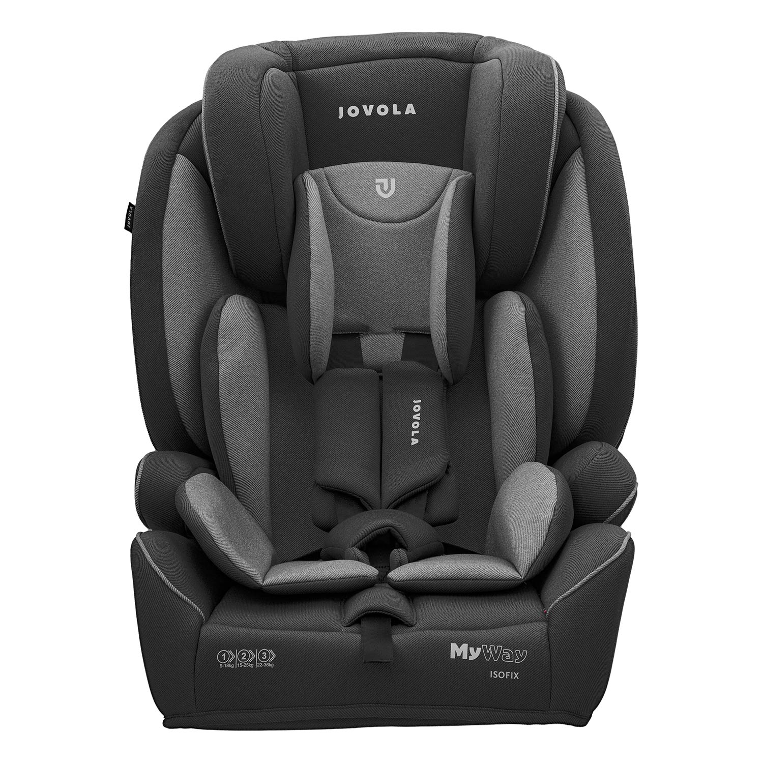 Автокресло JOVOLA MyWay Isofix группа 1+2+3 9-36 кг темно-серый - светло-серый - фото 12