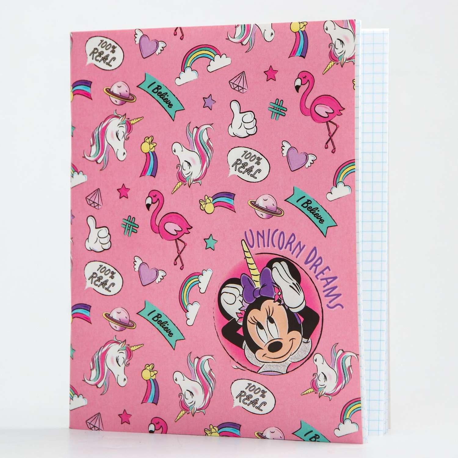 Тетрадь Disney в клетку картонная обложка Минни Маус Disney - фото 1