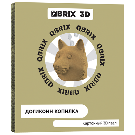 Конструктор QBRIX 3D картонный Догикоин копилка 20011