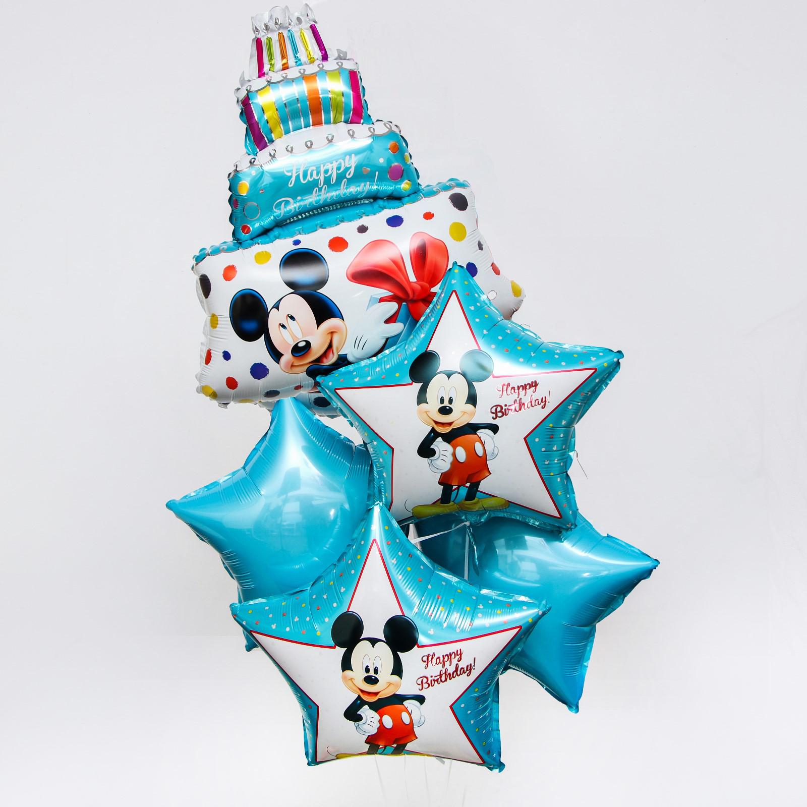 Набор шаров Disney фольгированных Happy Birthday Микки Маус - фото 1