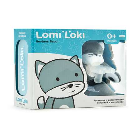 Соска-пустышка LomiLoki с развивающей игрушкой Котенок Басс