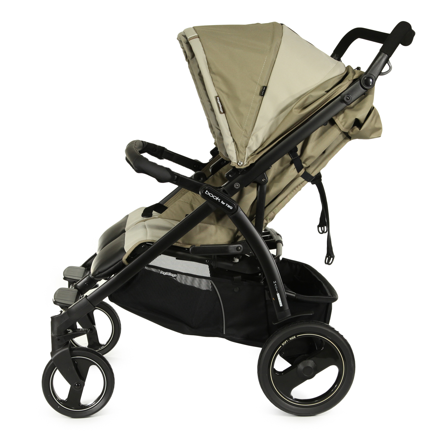 Коляска прогулочная для близнецов Peg-Perego Book For Two Classic Beige - фото 8