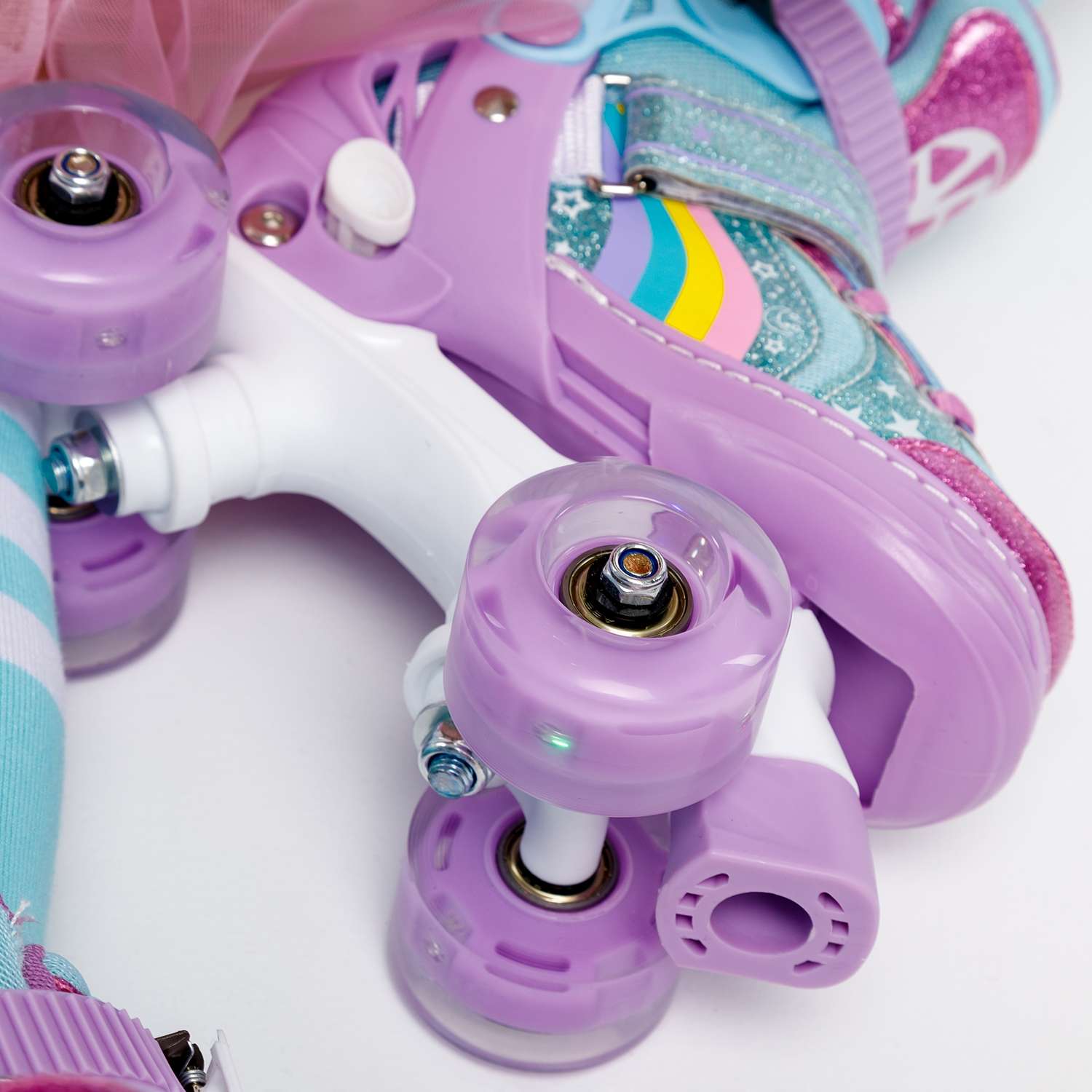 Ролики раздвижные AmaroBaby Disco со светящимися колесами фиолетовый 26-29 - фото 11