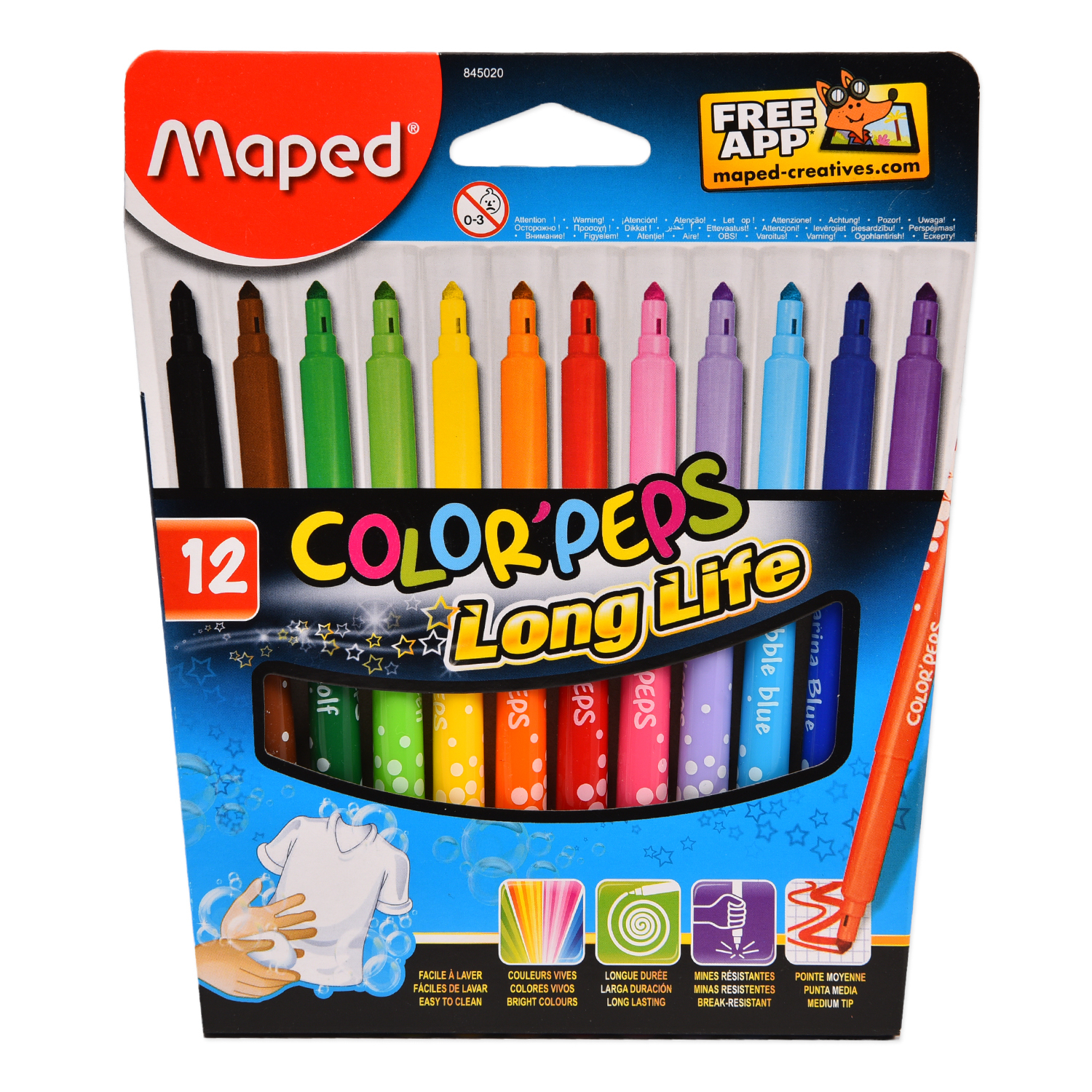 Фломастеры MAPED Color Peps 12цветов 845020 - фото 1