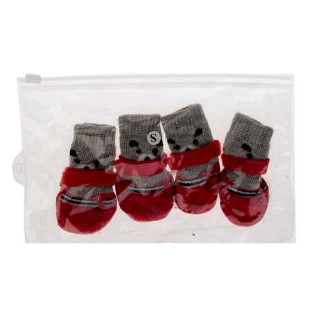 Носки Sima-Land «Мишки» с прорезиненной подошвой размер L 5 х 6.5 см красные
