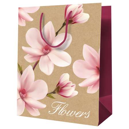 Пакет подарочный Meshu Цветы крафт