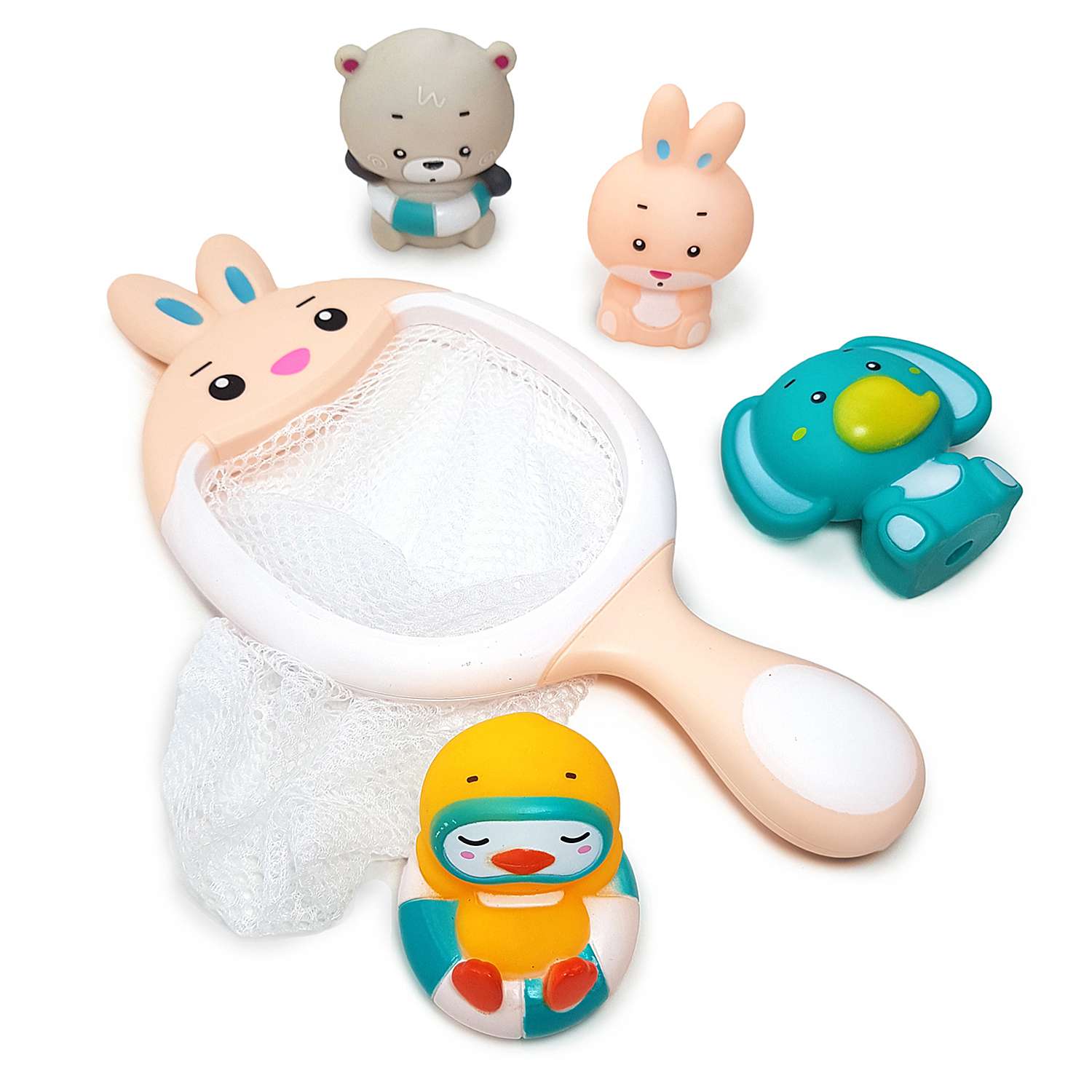 Набор игрушек для ванной Yatoya Сачок-зайчик 5предметов 12315 - фото 1