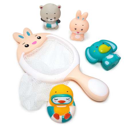 Набор игрушек для ванной Yatoya Сачок-зайчик 5предметов 12315