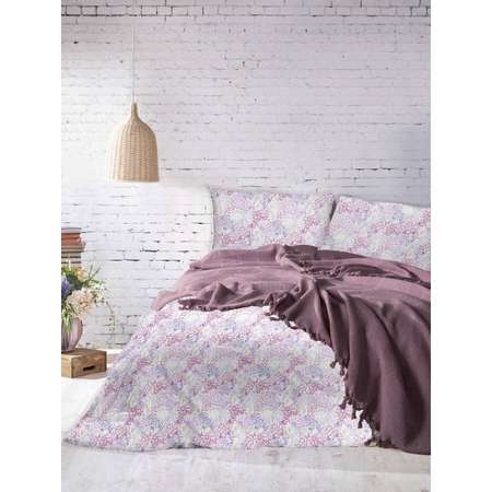 Плед Arya Home Collection на кровать с бахромой 180x240 Victoria хлопок