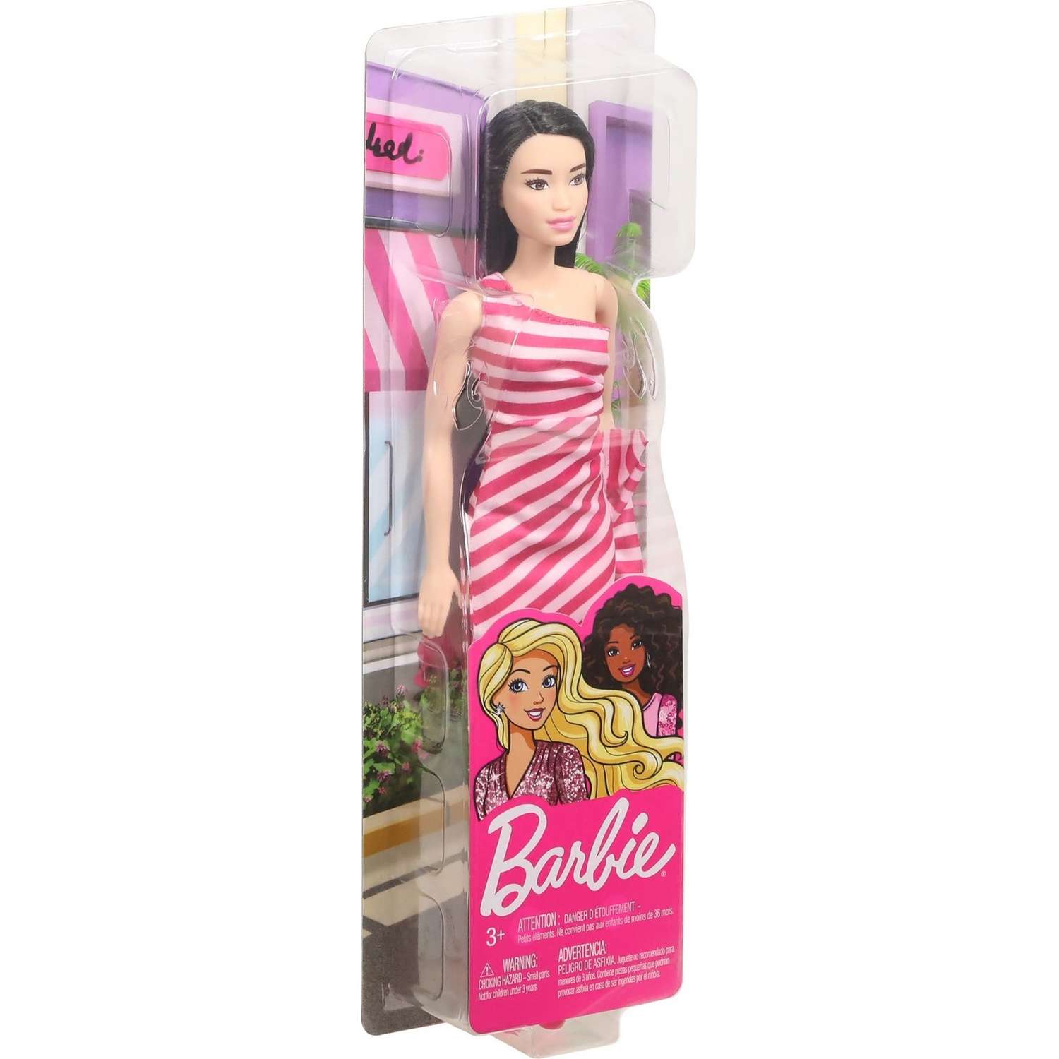 Кукла Barbie Игра с модой в розовом платье в полоску FXL70 T7580 - фото 3