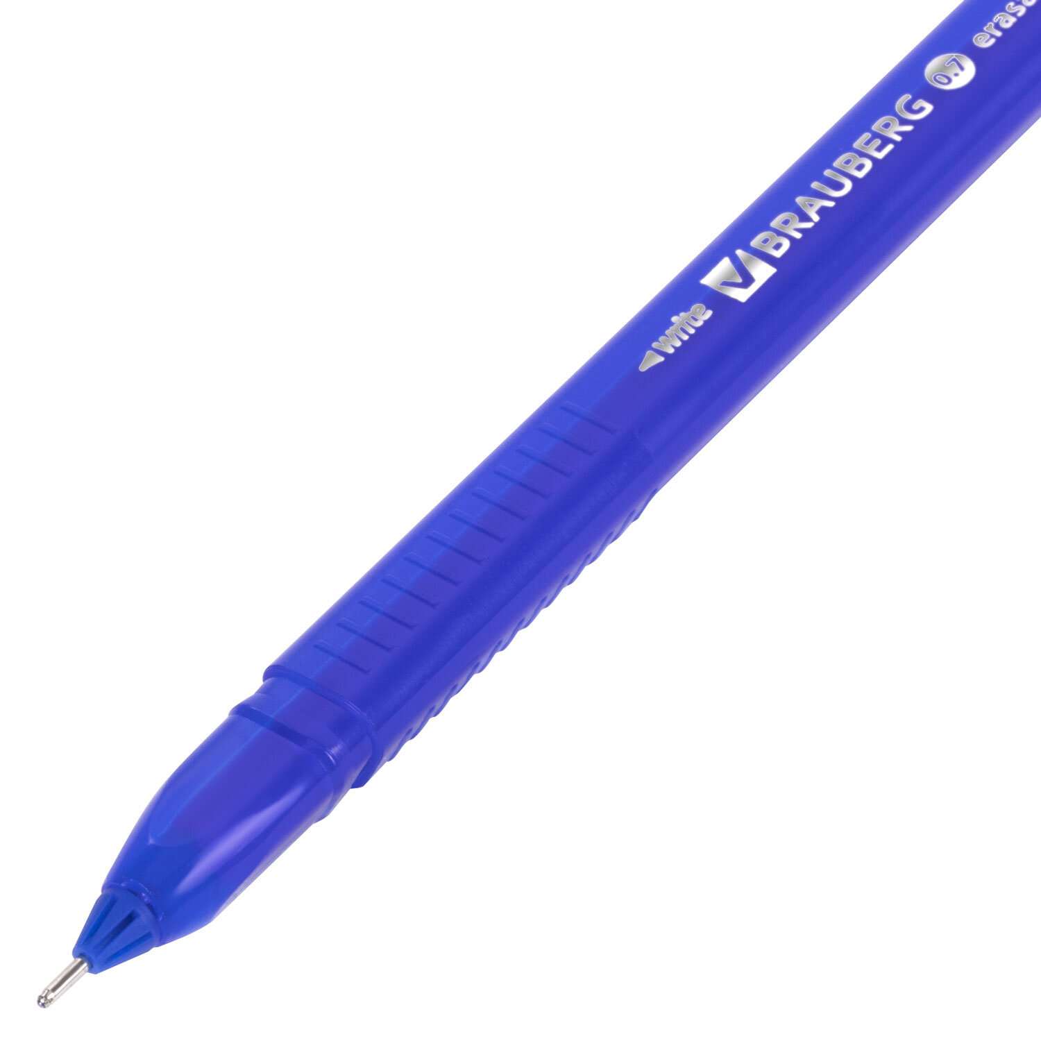 Ручки гелевые Brauberg пиши стирай набор 4 штуки синие - фото 3