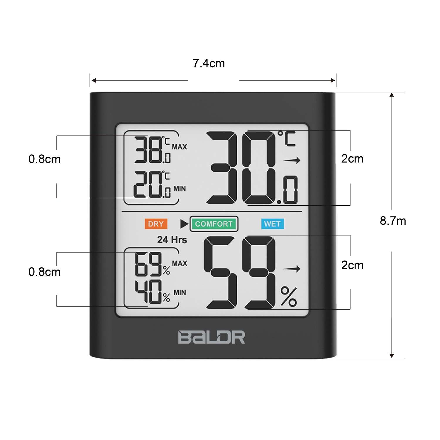 Цифровой термогигрометр Baldr черный - фото 5