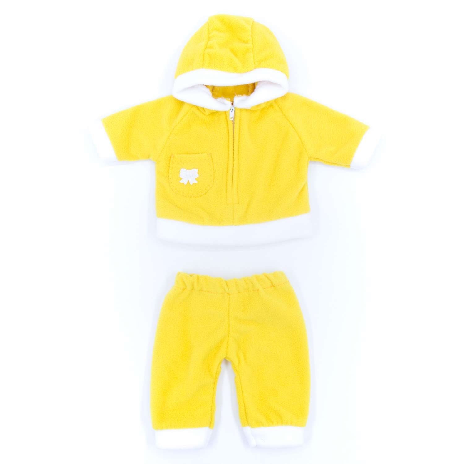 Комплект одежды МОДНИЦА для пупса 43-48 см из флиса желтый-белый 6103желтый&amp;белый - фото 9