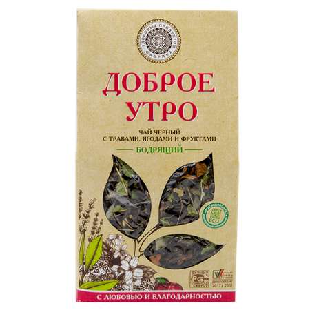 Чай Фабрика Здоровых Продуктов Доброе утро черный с травами 75г