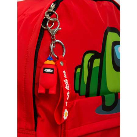 Рюкзак O GO Амонг Ас красный с брелоком и карандашами