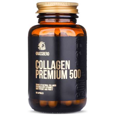 Биологически активная добавка Grassberg Collagen Premium 500мг Vitamin C 40мг*60капсул