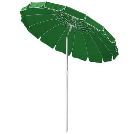 Зонт пляжный BABY STYLE большой с клапаном и наклоном 2.2 м зеленый Премиум Oxford