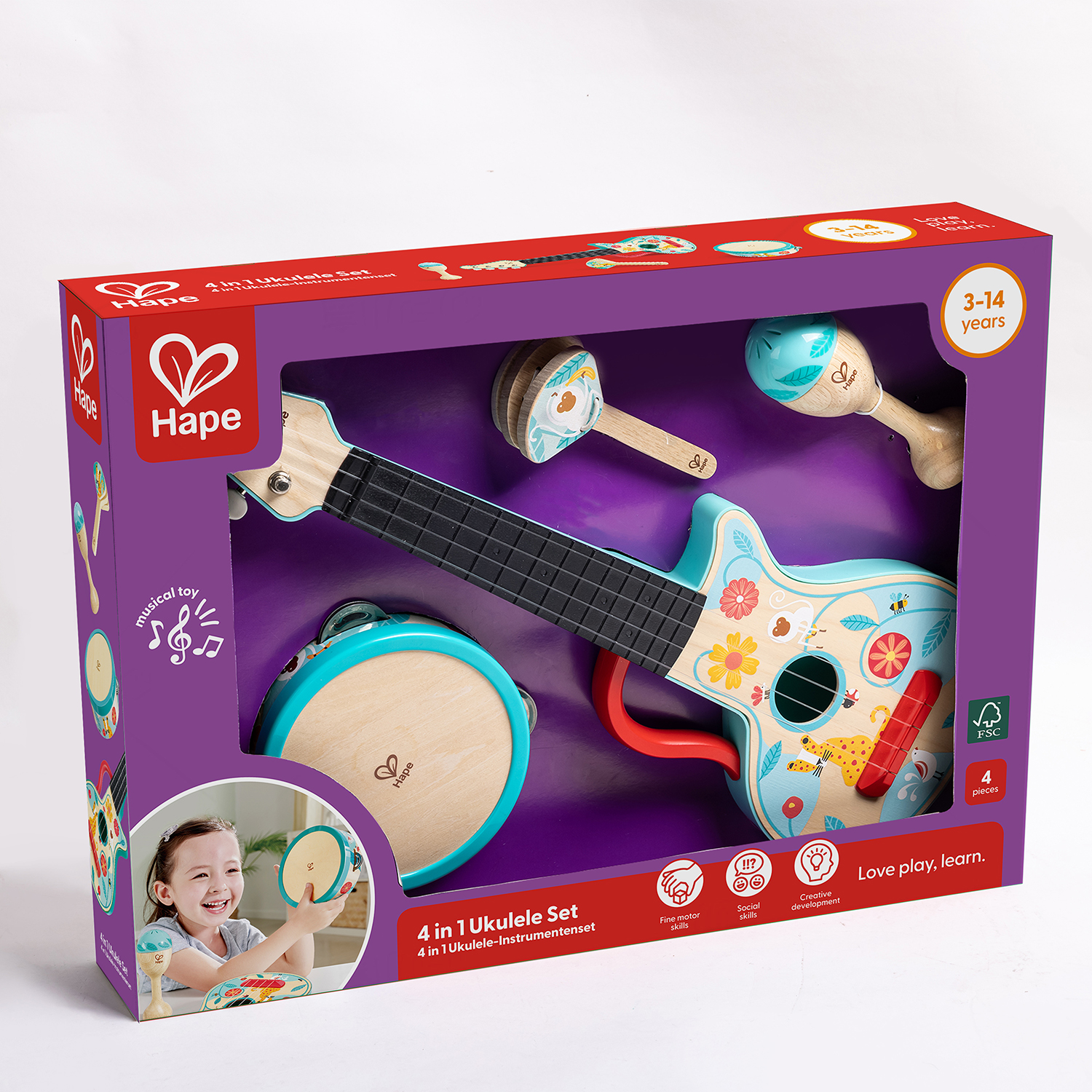 Детский игровой набор HAPE музыкальных инструментов 4в1 E0638_HP - фото 6