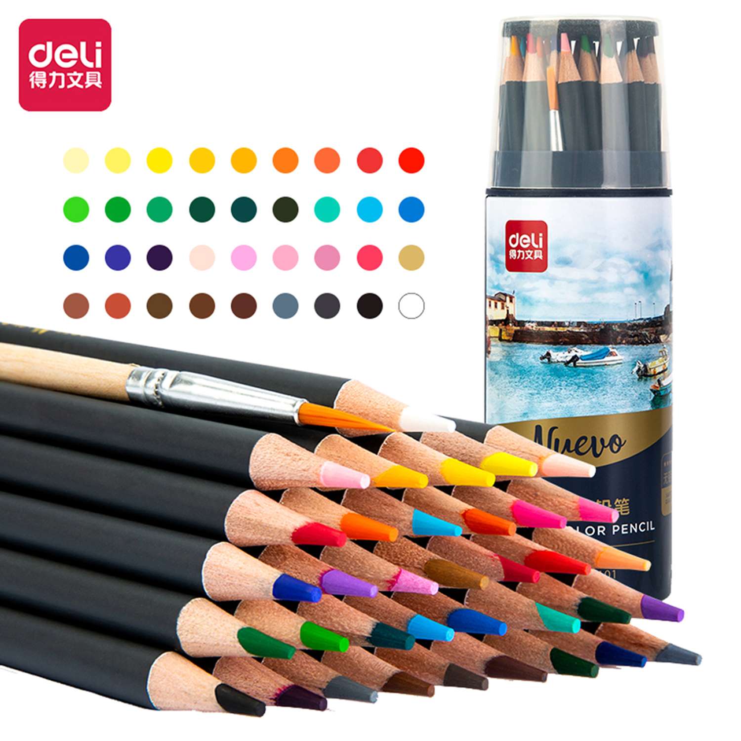 Набор карандашей Deli акварельные 36 цветов 1571755 - фото 2
