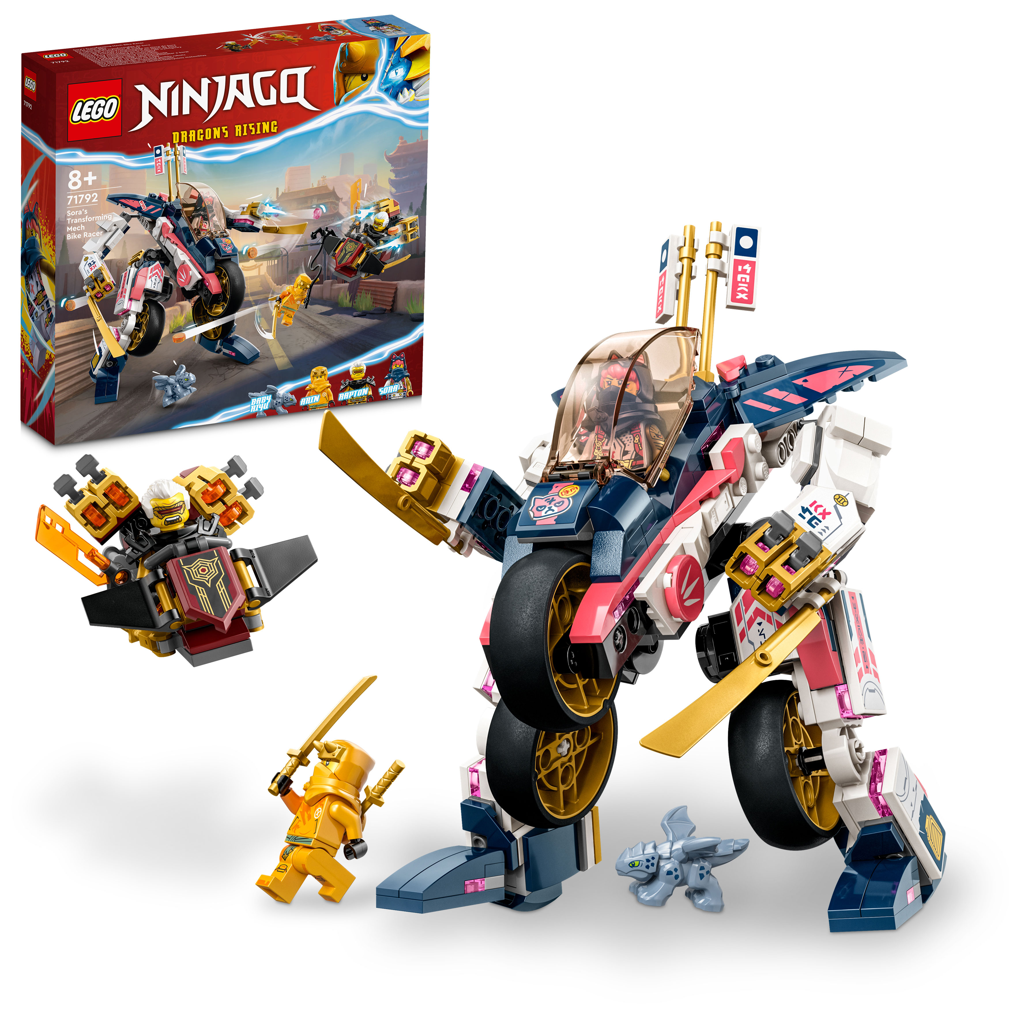 Конструктор LEGO Ninjago Soras Transforming Mech Bike Racer 71792 - фото 1