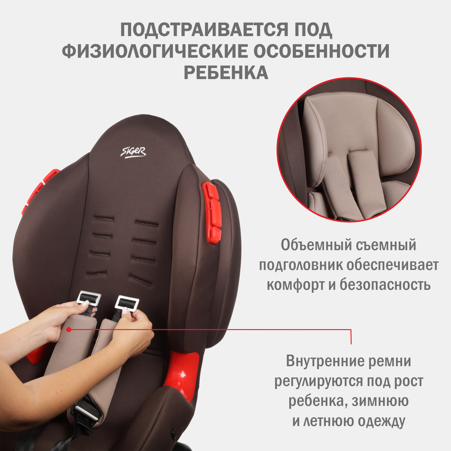 Детское автокресло SIGER Кокон Isofix lux - фото 6