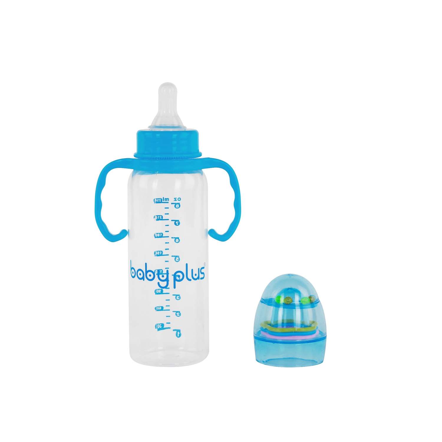 Бутылочка для кормления Baby Plus с ручками и соской BP7483-A 250 мл синяя - фото 2