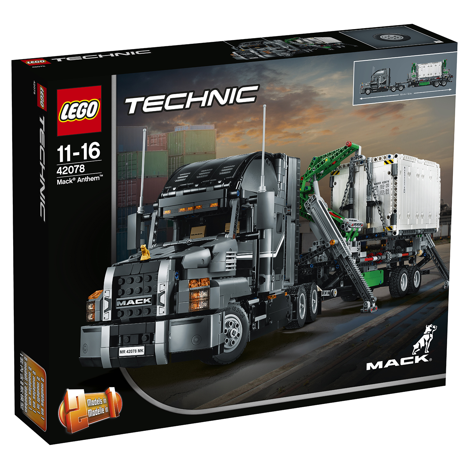 Конструктор LEGO Грузовик MACK Technic (42078) купить по цене 4999 ₽ в  интернет-магазине Детский мир