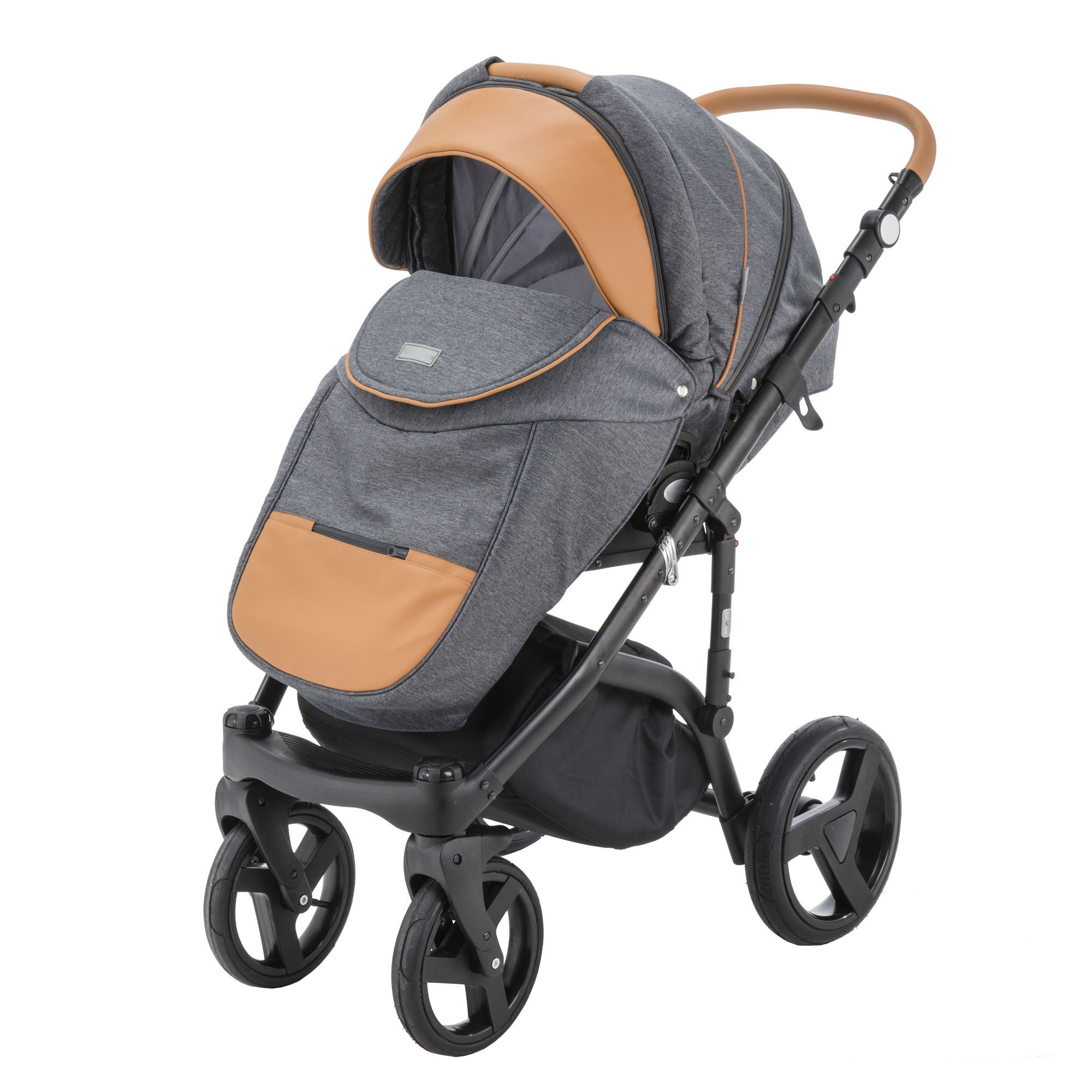 Коляска 2в1 BeBe-mobile Ravenna Standart V11 Темно-серый+Карамель кожа+Карамельная кожаная отделка - фото 2