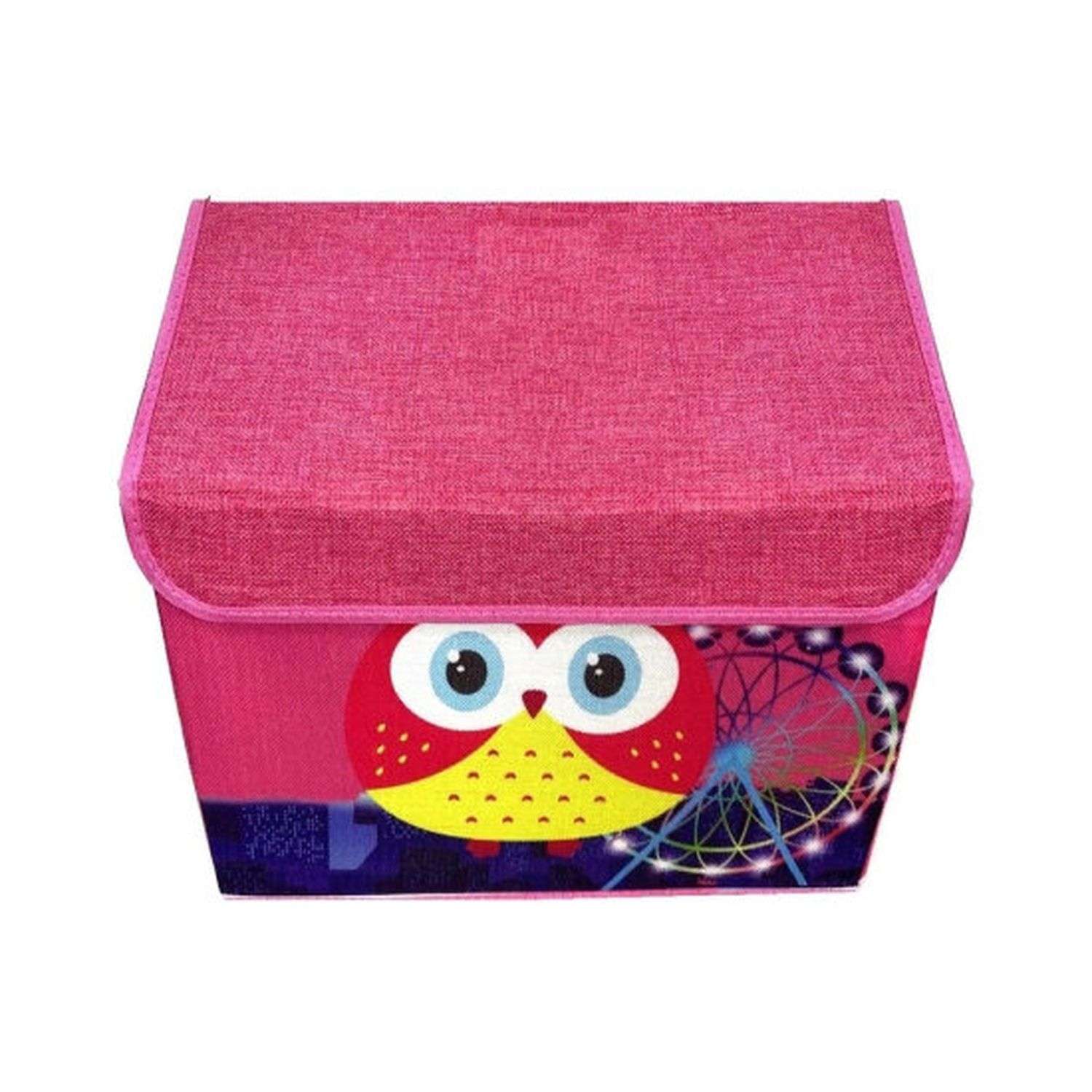 Короб для игрушек Keyprods складной Совушка розовый - фото 1