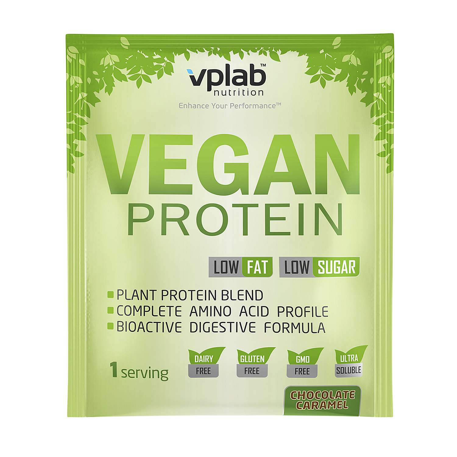 Протеин VPLAB Vegan Protein шоколад-карамель 30г - фото 1