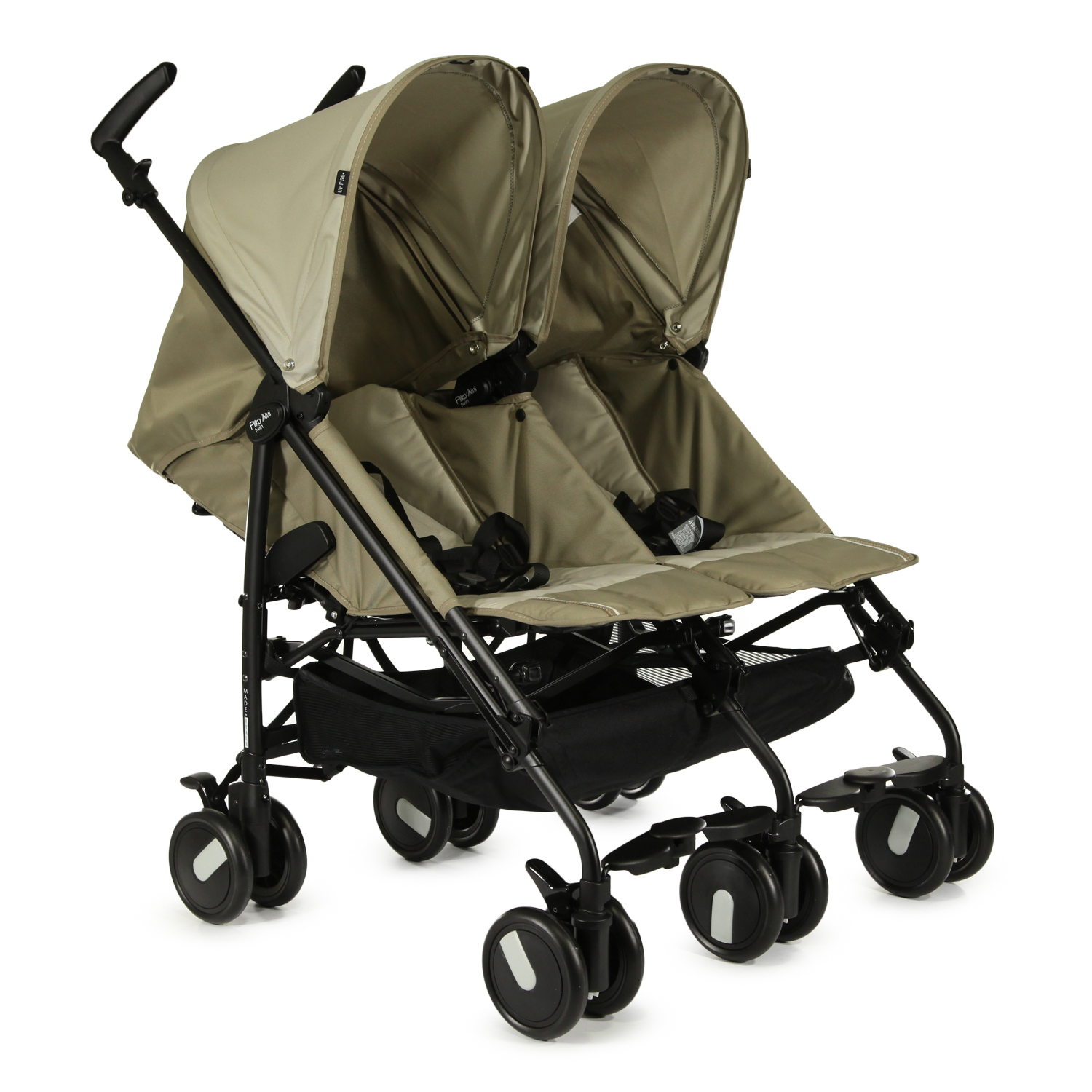 Коляска-трость для близнецов Peg-Perego Pliko Mini Twin Classic Beige - фото 1