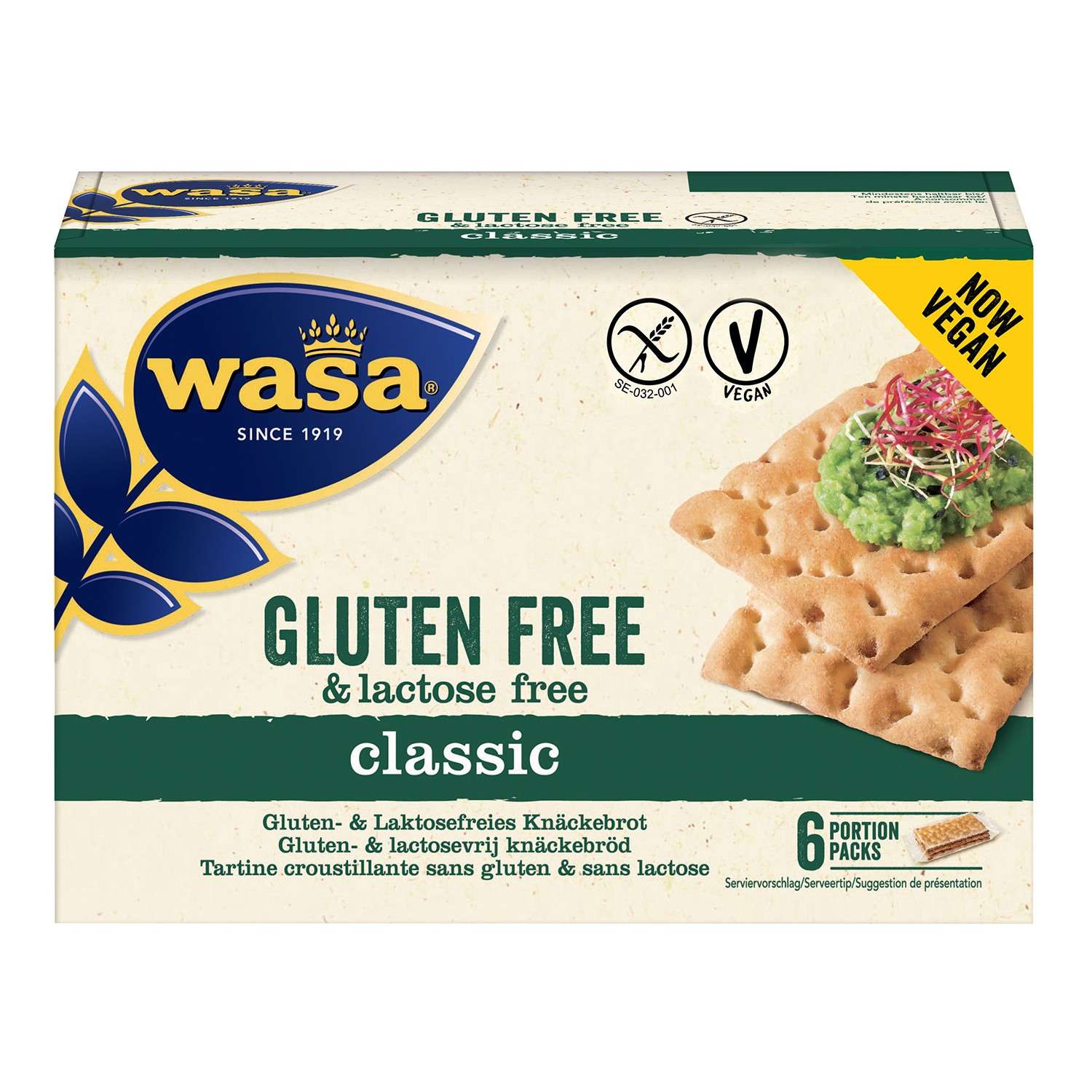 Хлебцы Wasa Classic без глютена на основе картофельного крахмала и амарантовой муки 240г - фото 1