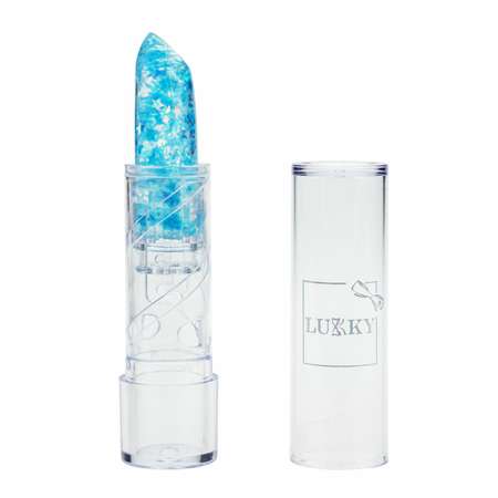 Бальзам-помада для губ Lukky Конфетти прозрачный с голубыми блестками