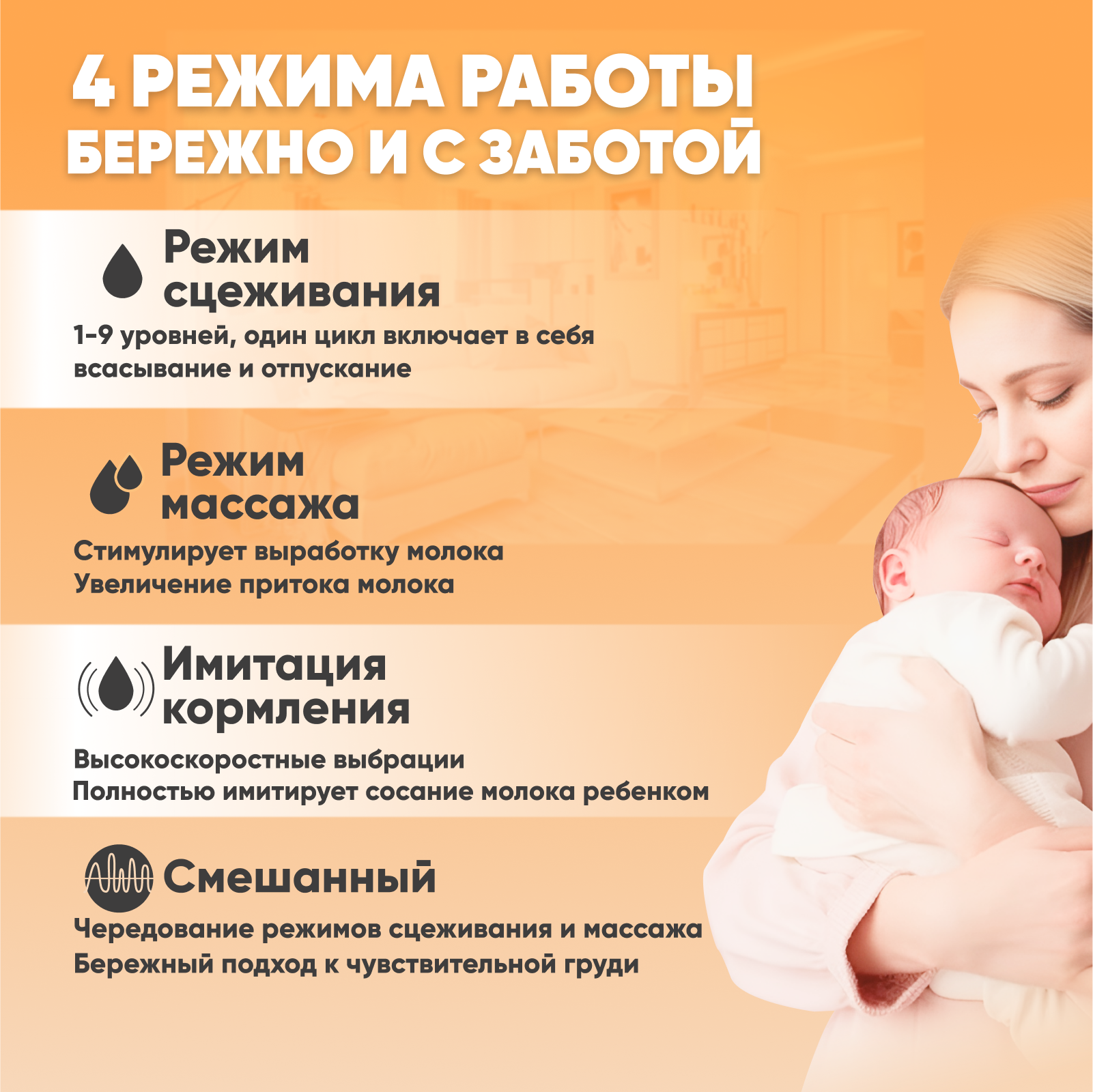 Электрический молокоотсос Solmax для матери с сенсорным дисплеем 1600 mAh - фото 7