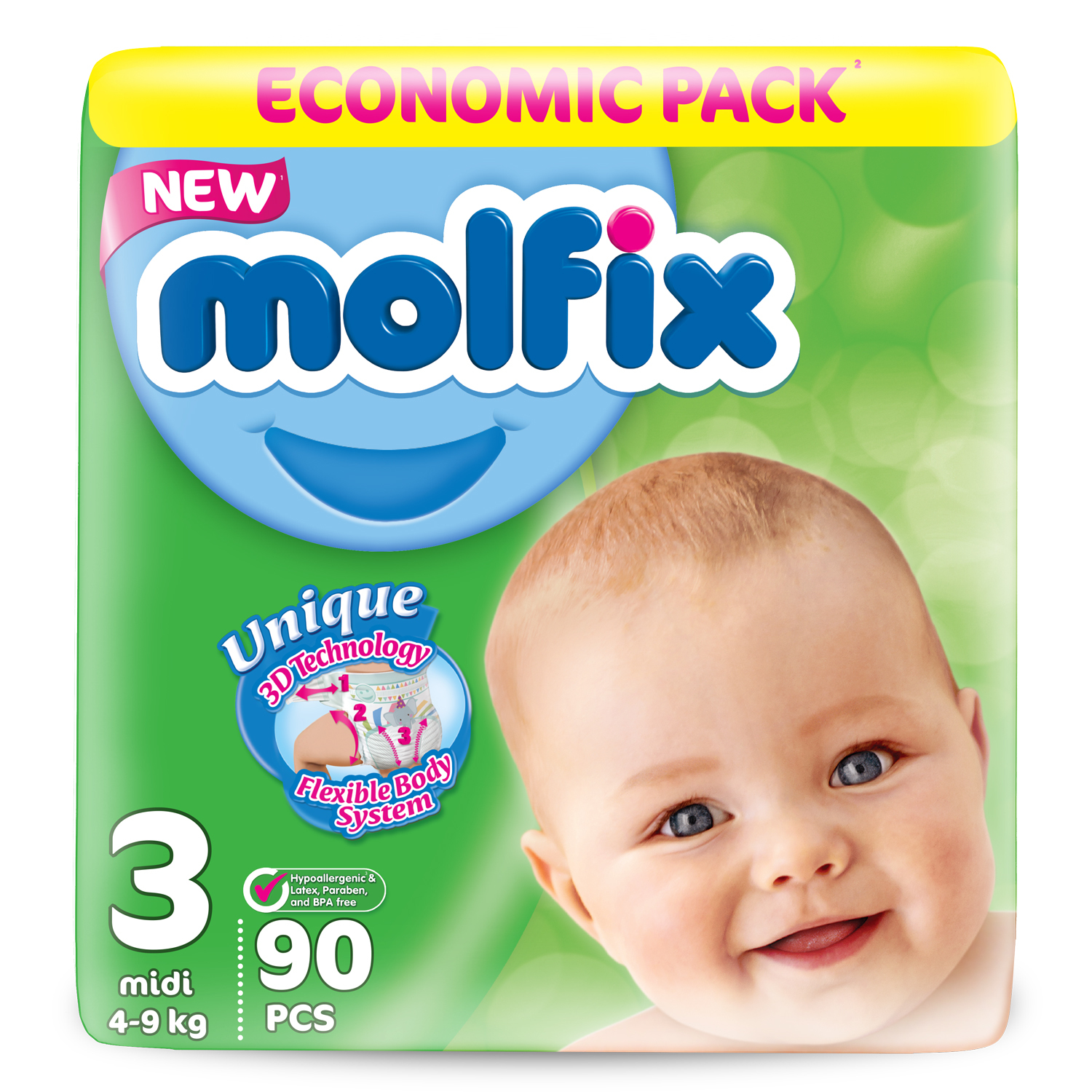 Подгузники Molfix Comfortfix Миди 3 4-9кг 90шт - фото 1