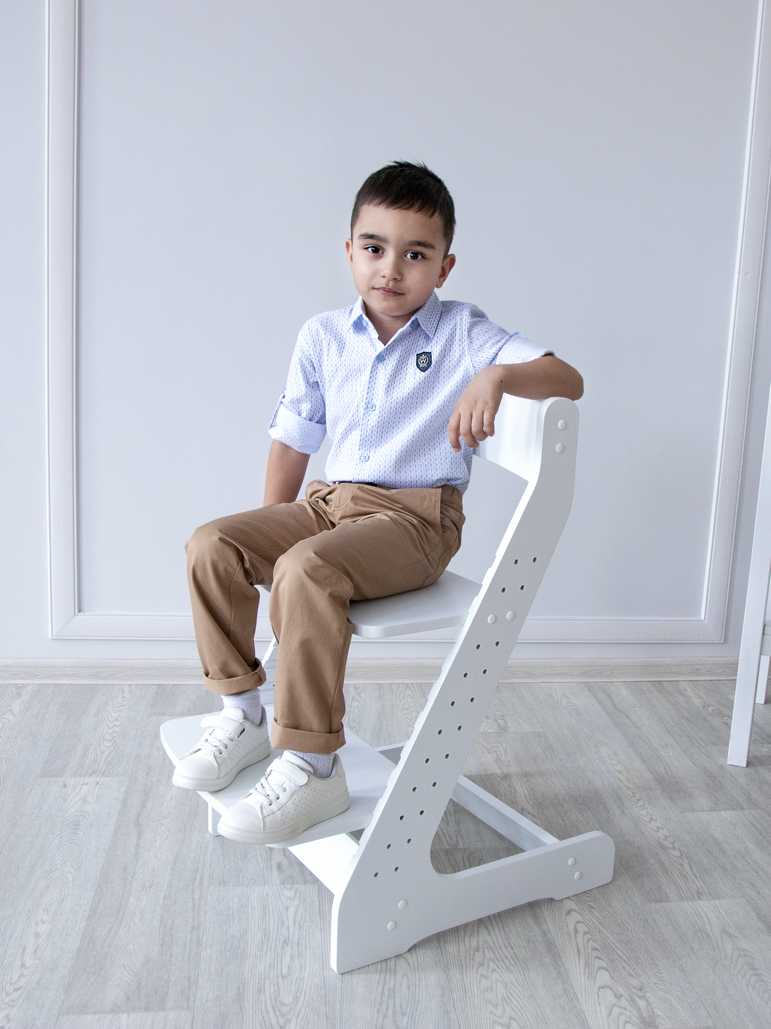 Растущий стул детский Alubalu белый - фото 9