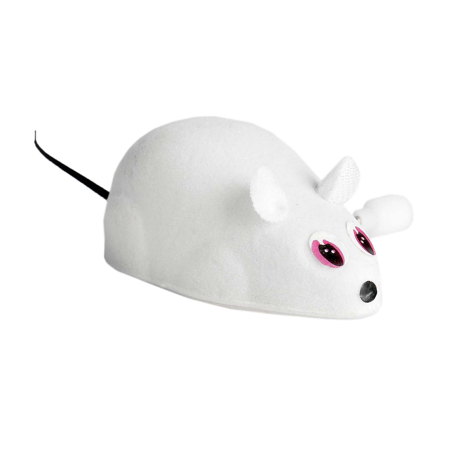 Мышь заводная Пижон 7 см белая - фото 1