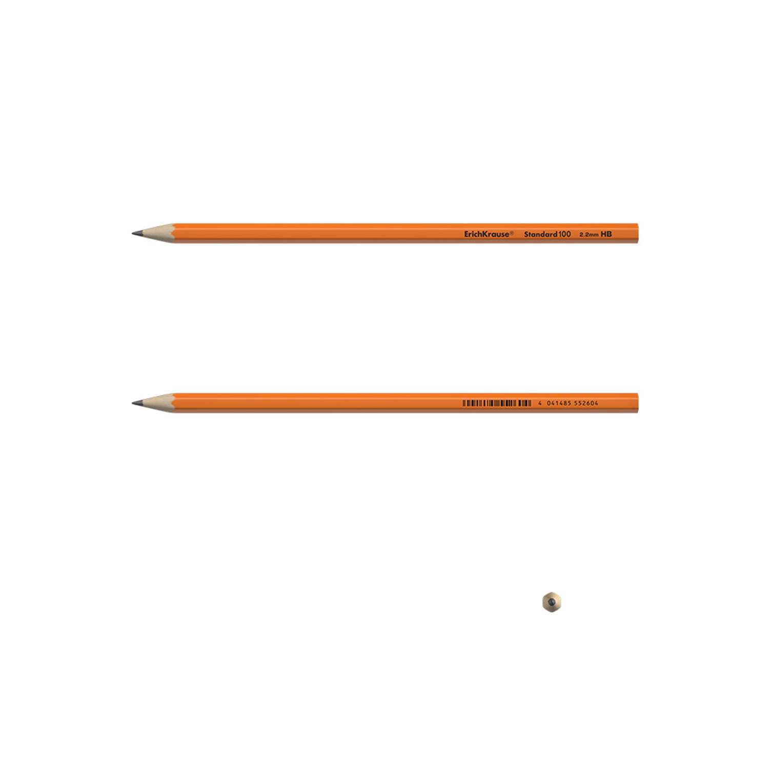 Чернографитный карандаш ErichKrause пластиковый шестигранный Standard 100 Orange HB 12 шт - фото 5