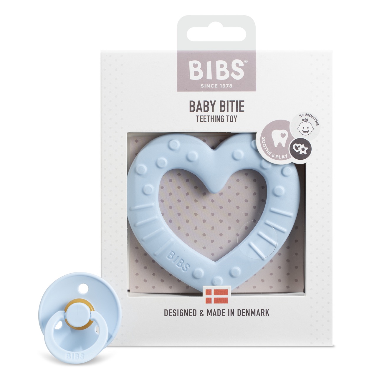 Прорезыватель грызунок BIBS Baby Bitie Heart Baby Blue - фото 2