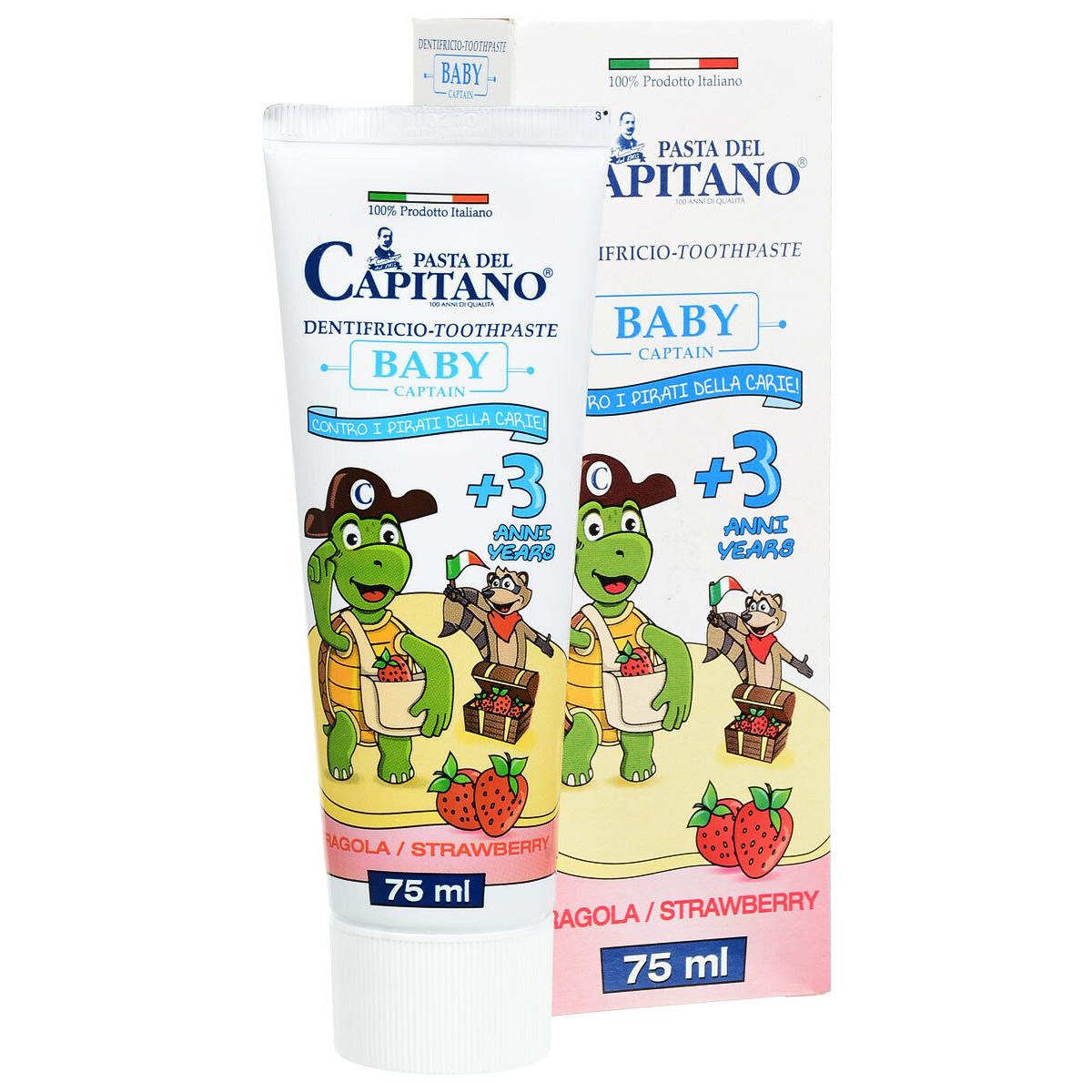 Детская зубная паста Pasta del Capitano Baby Strawberry +3 со вкусом клубники - фото 1